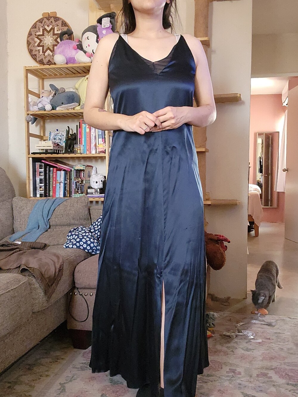 Ralph Lauren 100% Silk V-neck Maxi Dress, Small